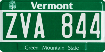 VT license plate ZVA844