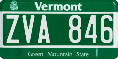 VT license plate ZVA846