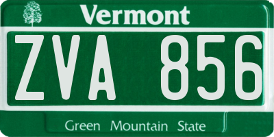 VT license plate ZVA856