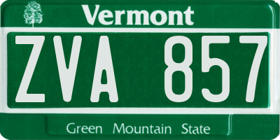 VT license plate ZVA857