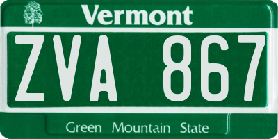 VT license plate ZVA867