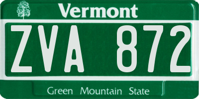VT license plate ZVA872