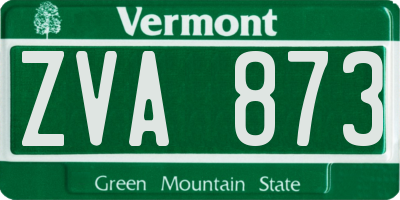 VT license plate ZVA873