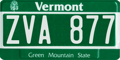 VT license plate ZVA877