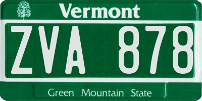 VT license plate ZVA878