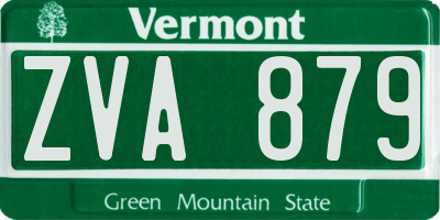 VT license plate ZVA879