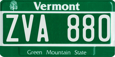 VT license plate ZVA880