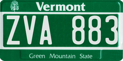 VT license plate ZVA883
