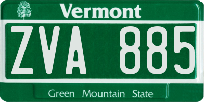VT license plate ZVA885