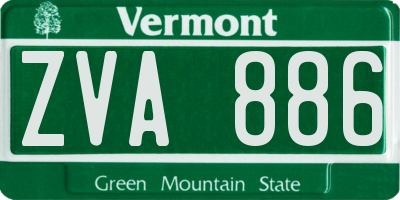 VT license plate ZVA886