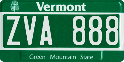 VT license plate ZVA888