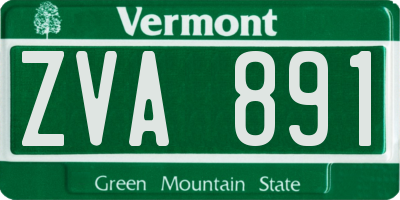 VT license plate ZVA891