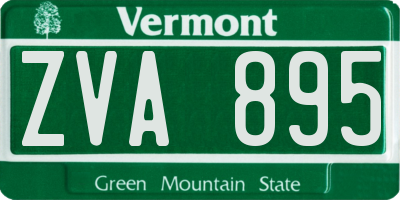 VT license plate ZVA895