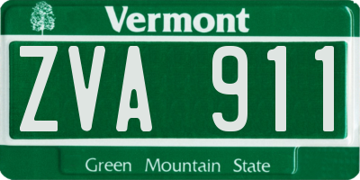 VT license plate ZVA911