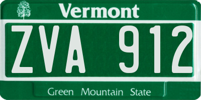 VT license plate ZVA912