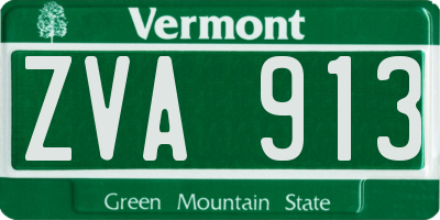 VT license plate ZVA913