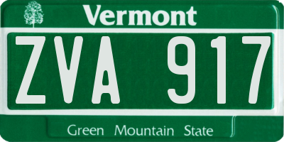 VT license plate ZVA917