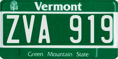 VT license plate ZVA919