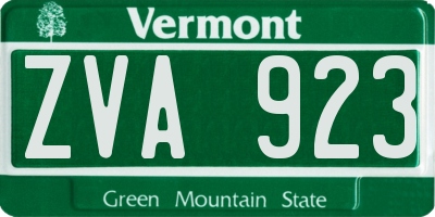 VT license plate ZVA923