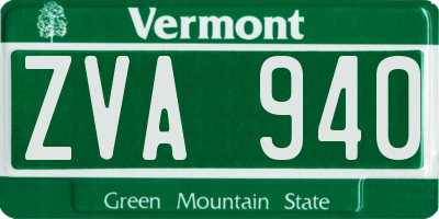 VT license plate ZVA940
