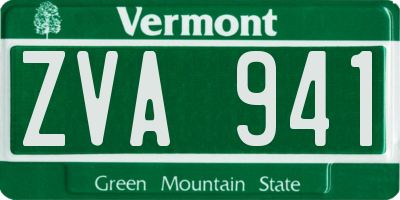 VT license plate ZVA941