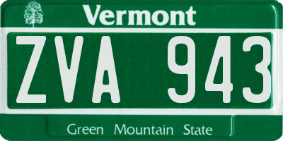 VT license plate ZVA943