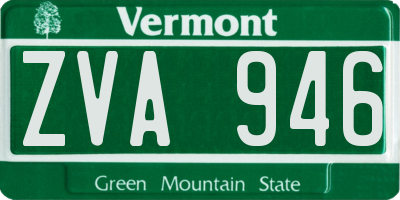 VT license plate ZVA946