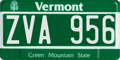 VT license plate ZVA956
