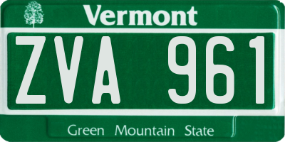 VT license plate ZVA961