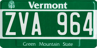 VT license plate ZVA964