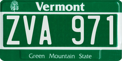 VT license plate ZVA971