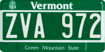 VT license plate ZVA972