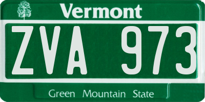 VT license plate ZVA973