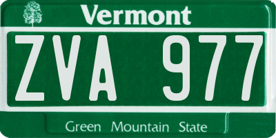 VT license plate ZVA977