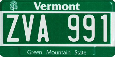 VT license plate ZVA991