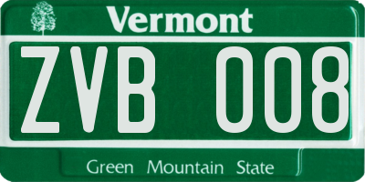 VT license plate ZVB008