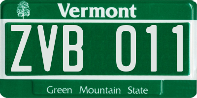 VT license plate ZVB011
