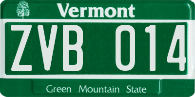VT license plate ZVB014