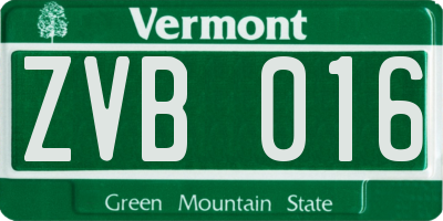VT license plate ZVB016