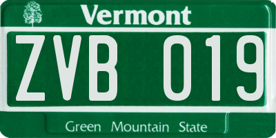 VT license plate ZVB019