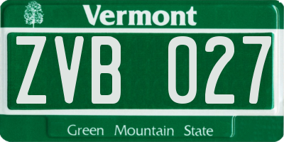 VT license plate ZVB027