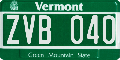 VT license plate ZVB040