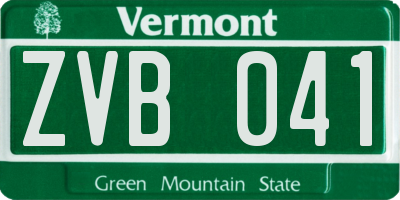 VT license plate ZVB041