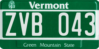 VT license plate ZVB043