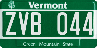 VT license plate ZVB044