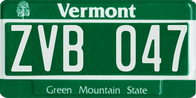 VT license plate ZVB047