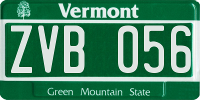 VT license plate ZVB056