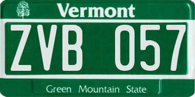 VT license plate ZVB057