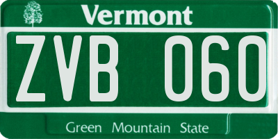 VT license plate ZVB060