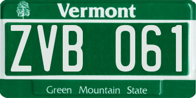 VT license plate ZVB061